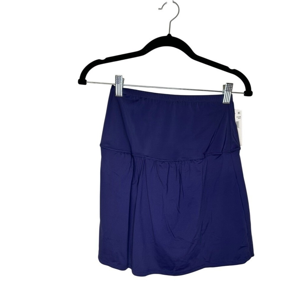Leilani Women's Navy Swim Skirt Tummy Control Attached Brief Size 8 NWT